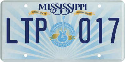 MS license plate LTP017