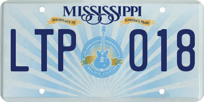 MS license plate LTP018