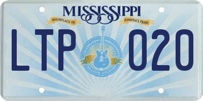 MS license plate LTP020