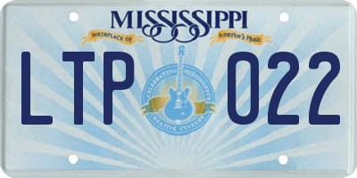 MS license plate LTP022