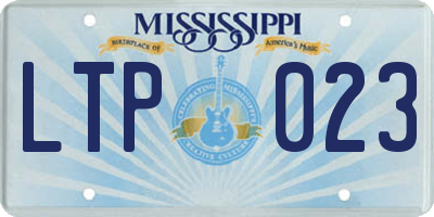MS license plate LTP023
