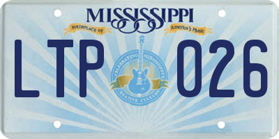 MS license plate LTP026