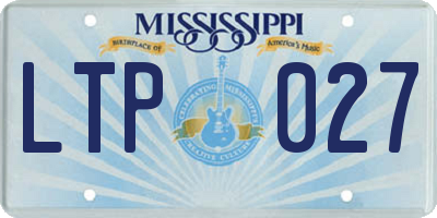 MS license plate LTP027
