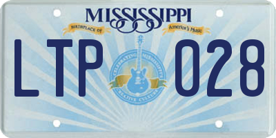 MS license plate LTP028