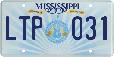 MS license plate LTP031