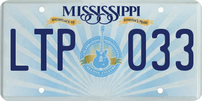 MS license plate LTP033