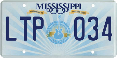 MS license plate LTP034