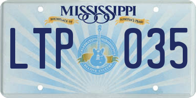 MS license plate LTP035