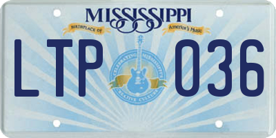 MS license plate LTP036