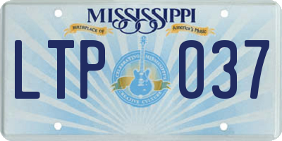 MS license plate LTP037