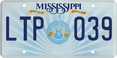 MS license plate LTP039
