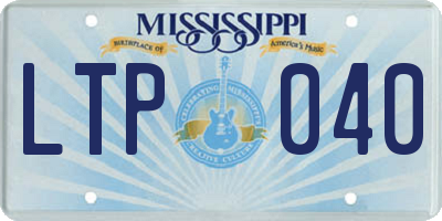MS license plate LTP040