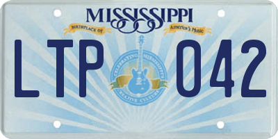 MS license plate LTP042