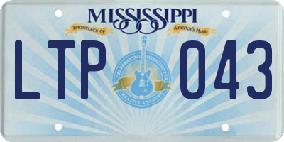 MS license plate LTP043