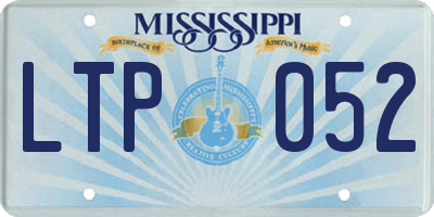 MS license plate LTP052
