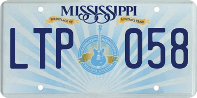 MS license plate LTP058