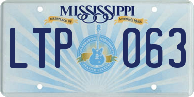 MS license plate LTP063
