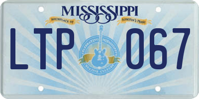MS license plate LTP067