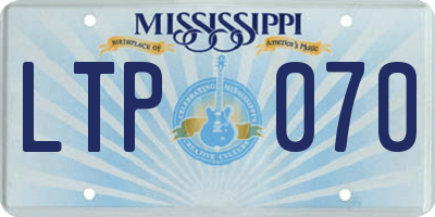 MS license plate LTP070