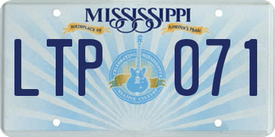 MS license plate LTP071
