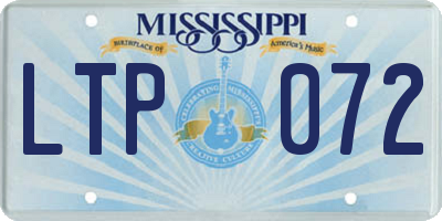 MS license plate LTP072