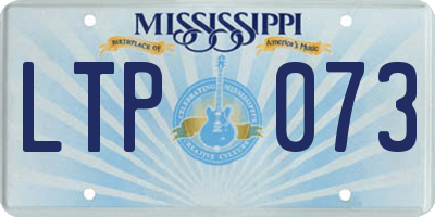 MS license plate LTP073