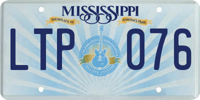 MS license plate LTP076
