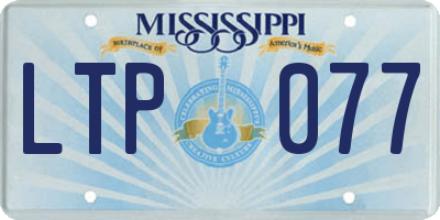 MS license plate LTP077