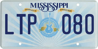 MS license plate LTP080