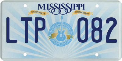 MS license plate LTP082