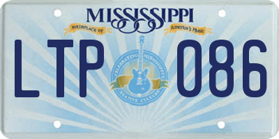MS license plate LTP086