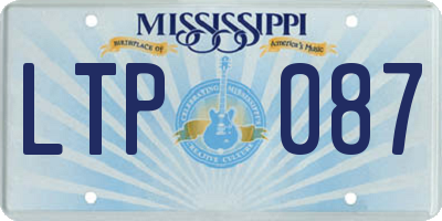 MS license plate LTP087