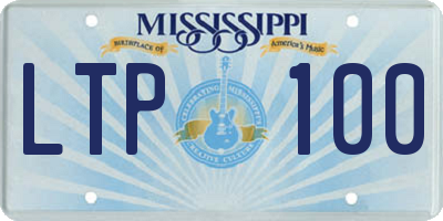 MS license plate LTP100