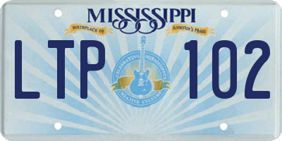 MS license plate LTP102