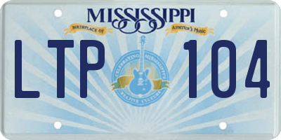 MS license plate LTP104