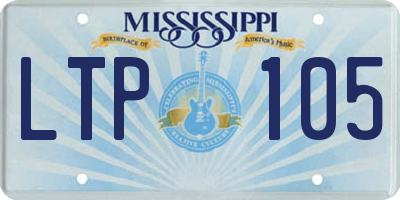 MS license plate LTP105