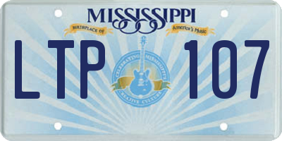 MS license plate LTP107