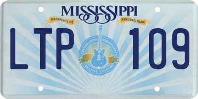 MS license plate LTP109