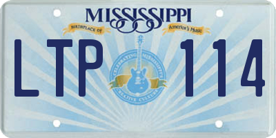 MS license plate LTP114