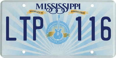 MS license plate LTP116