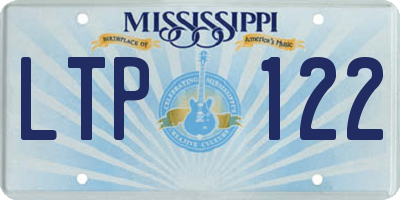 MS license plate LTP122