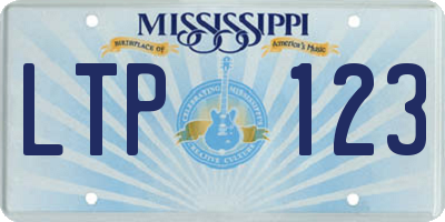 MS license plate LTP123
