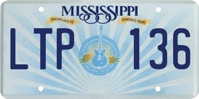 MS license plate LTP136