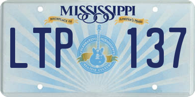 MS license plate LTP137
