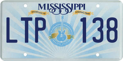 MS license plate LTP138