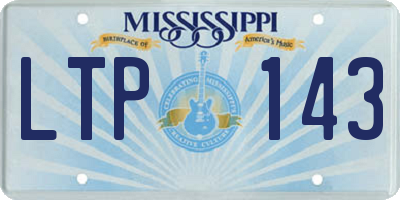 MS license plate LTP143