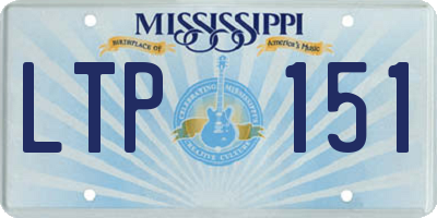 MS license plate LTP151