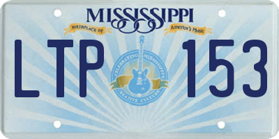 MS license plate LTP153