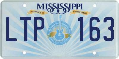 MS license plate LTP163