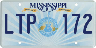 MS license plate LTP172